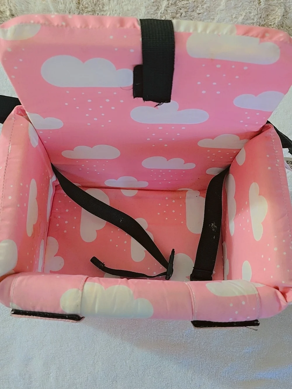 Pink Cloud Kids Travel Booster Seat with Safety Straps